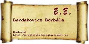 Bardakovics Borbála névjegykártya